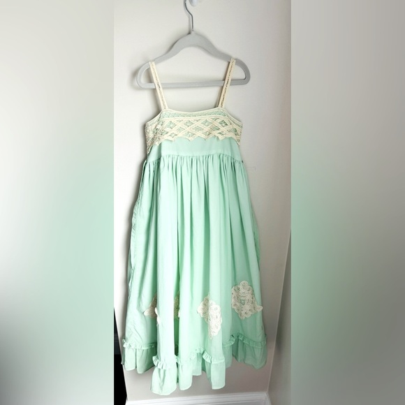 Well Dressed Wolf Daydream Mint Green Crocheted Strap Dress Size 8 - Picture 1 of 7